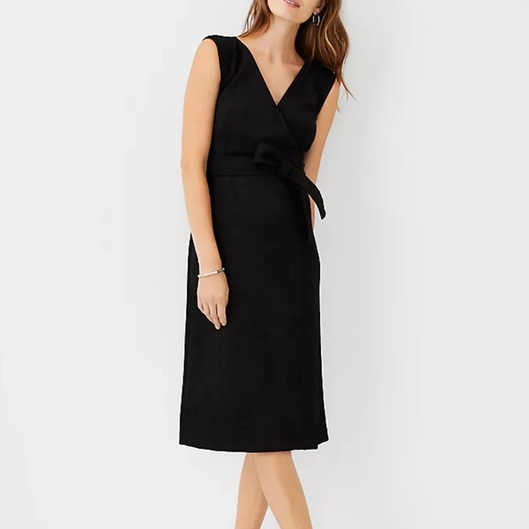 Ann Taylor Dresses & Skirts - ANN TAYLOR Faux Suede Wrap MIDI Dress